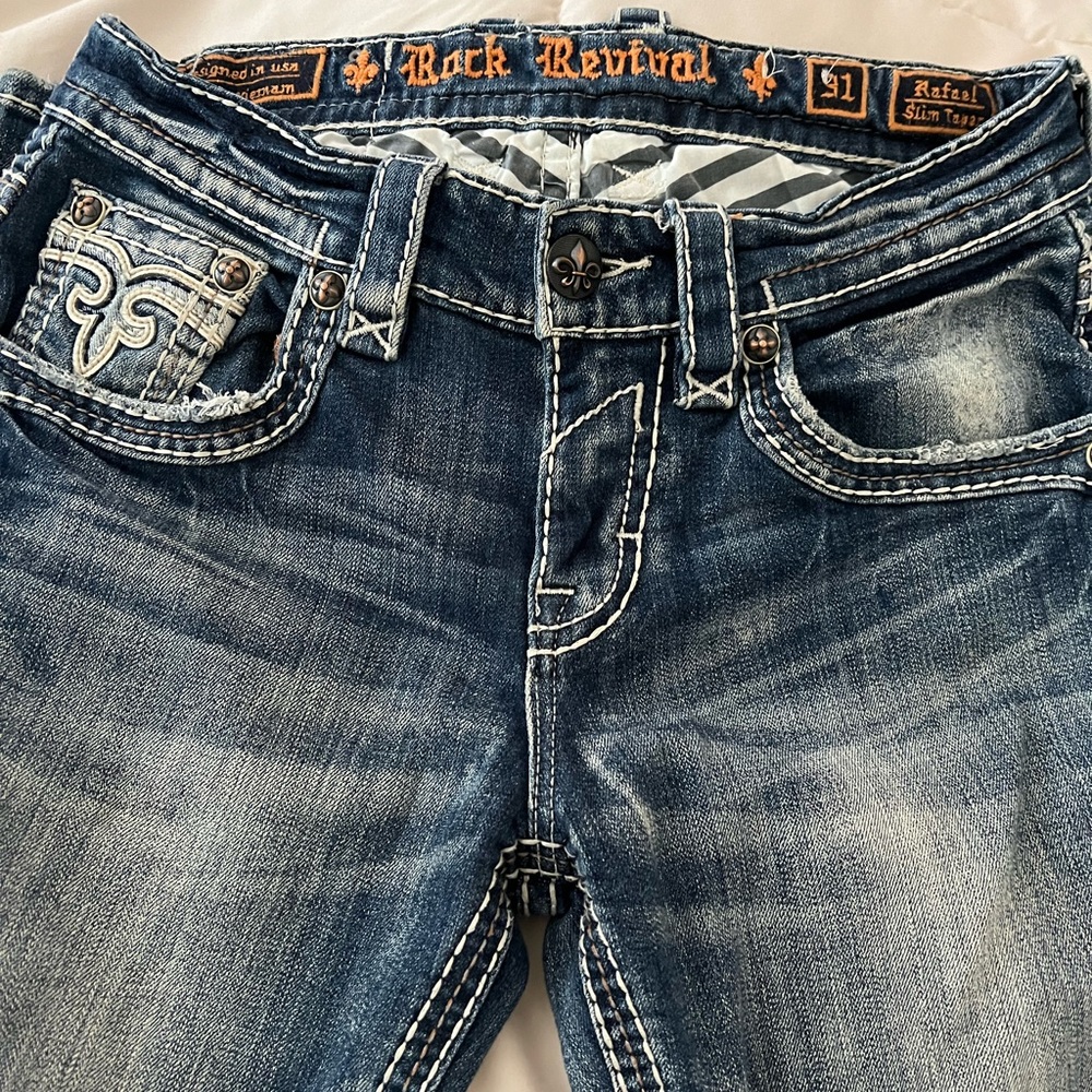 Size 31 - Like new, worn once, Rock Revival jeans, slim fit